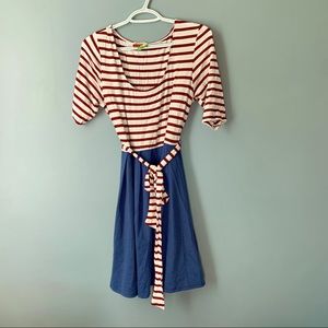 Red White and Blue Striped Swing Dress Size Large